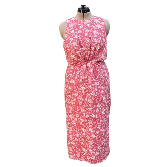 J. Crew (18 - NWT) Twist-Back Midi Dress  - Tossed Floral - Pink and White - Picture 9 of 10
